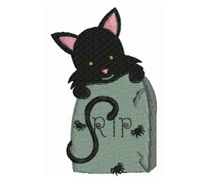 Stickmuster - Halloween Katze R.I.P.